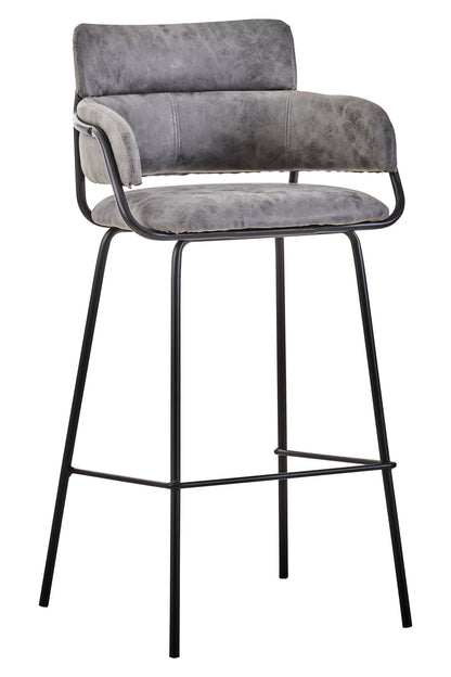 Lorena Grey Faux Leather Bar Chair
