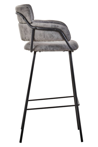 Lorena Grey Faux Leather Bar Chair