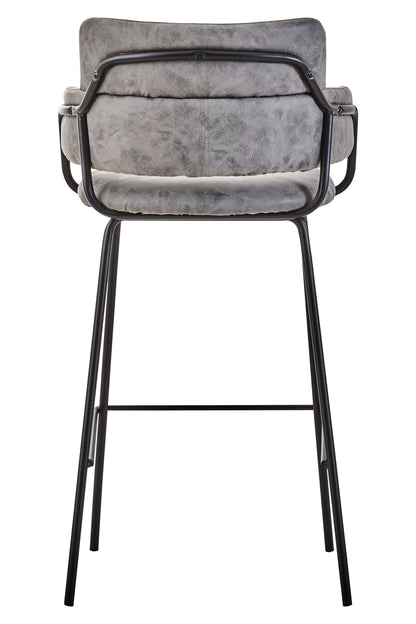 Lorena Grey Faux Leather Bar Chair