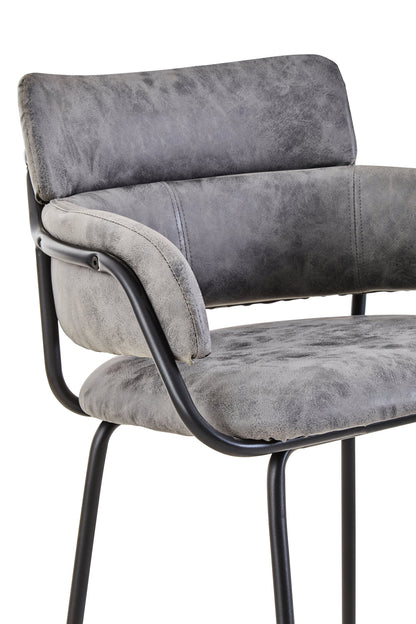 Lorena Grey Faux Leather Bar Chair
