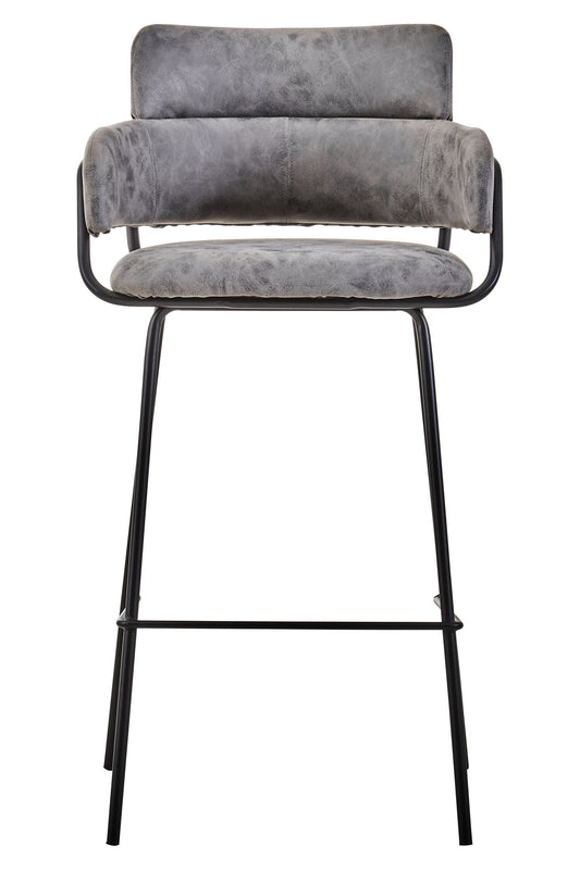 Lorena Grey Faux Leather Bar Chair