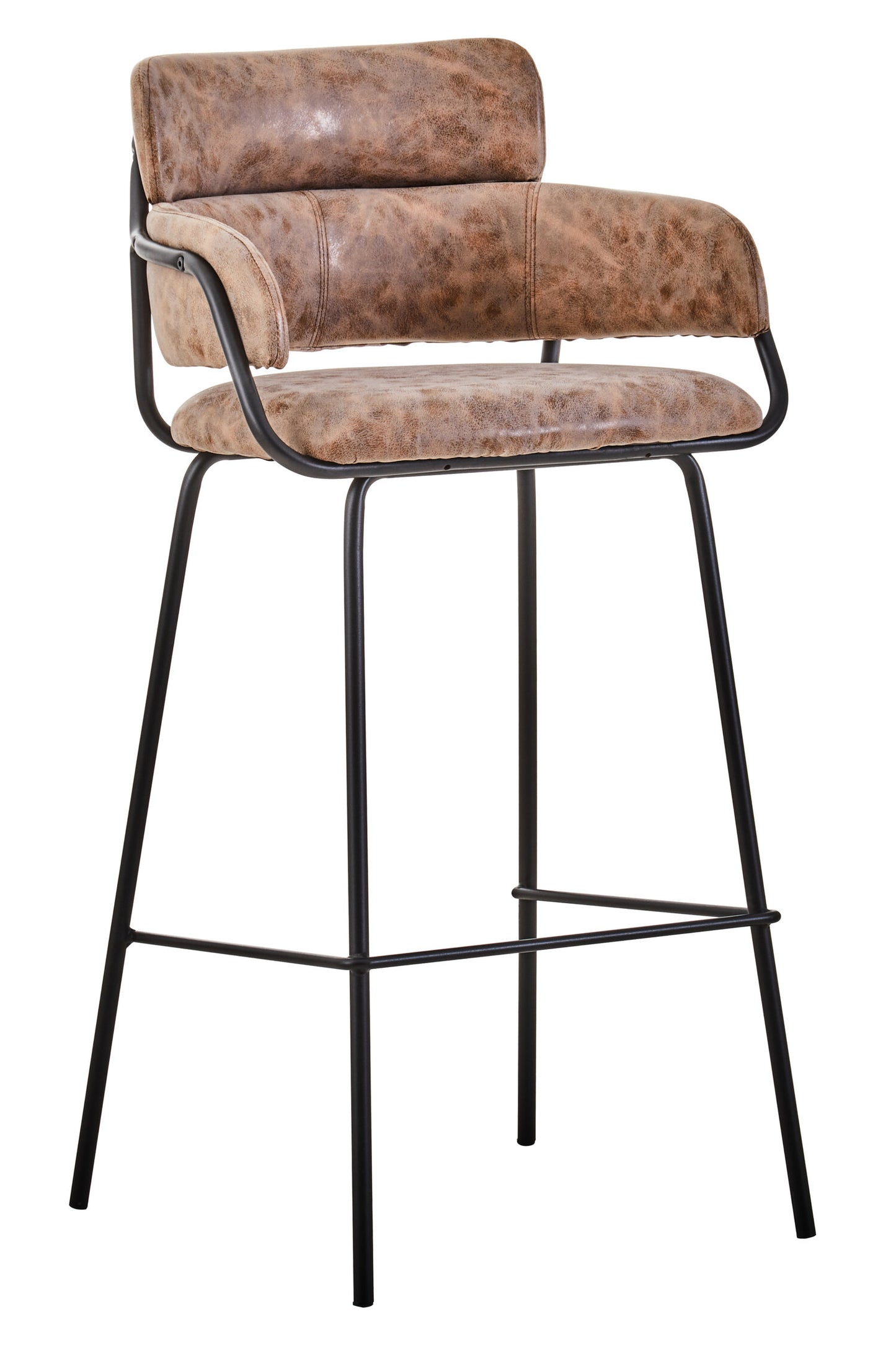 Lorena Brown Faux Leather Bar Chair