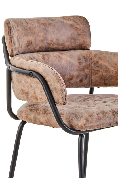 Lorena Brown Faux Leather Bar Chair