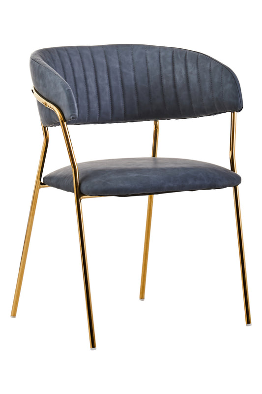 Lorena Dark Grey Faux Leather Dining Chair