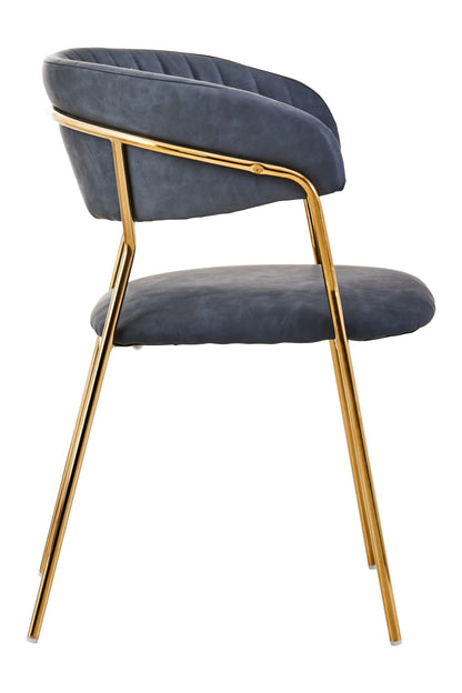 Lorena Dark Grey Faux Leather Dining Chair