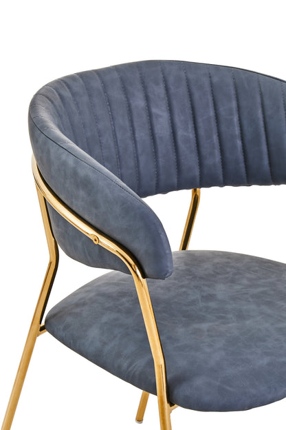 Lorena Dark Grey Faux Leather Dining Chair