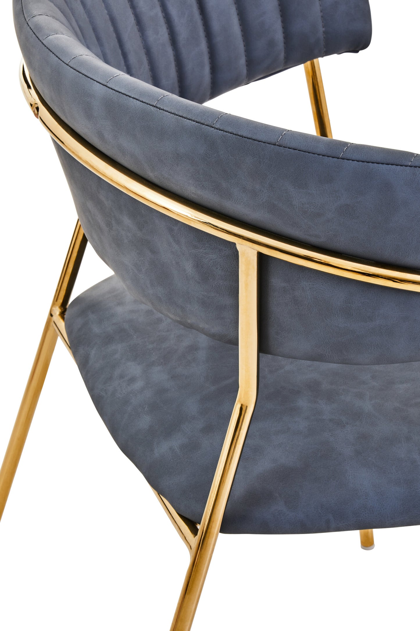 Lorena Dark Grey Faux Leather Dining Chair