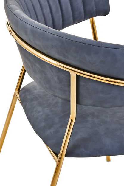Lorena Dark Grey Faux Leather Dining Chair