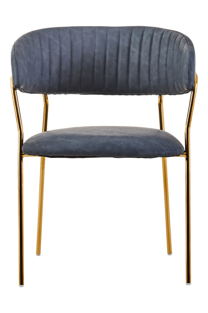 Lorena Dark Grey Faux Leather Dining Chair