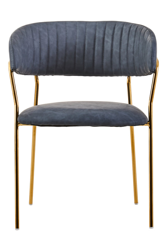 Lorena Dark Grey Faux Leather Dining Chair