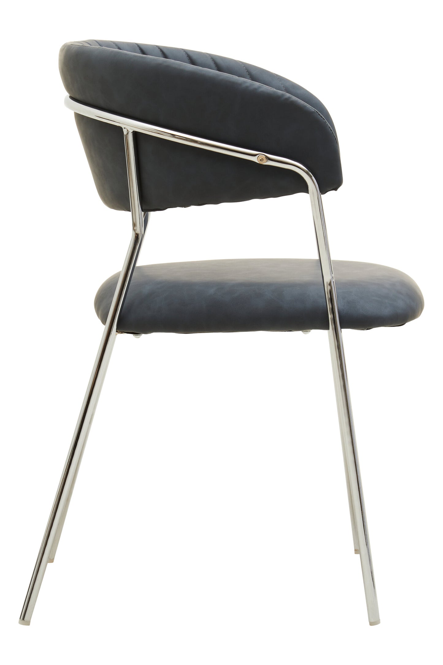 Lorena Dark Grey Leather Effect Curved Dining Chair