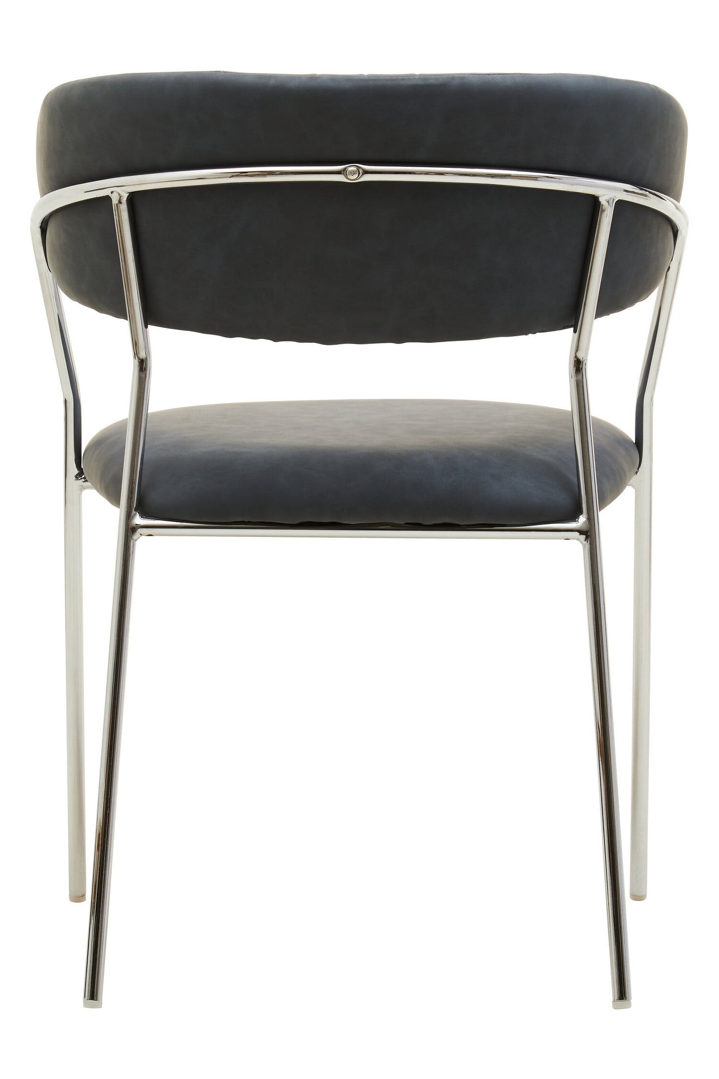 Lorena Dark Grey Leather Effect Curved Dining Chair