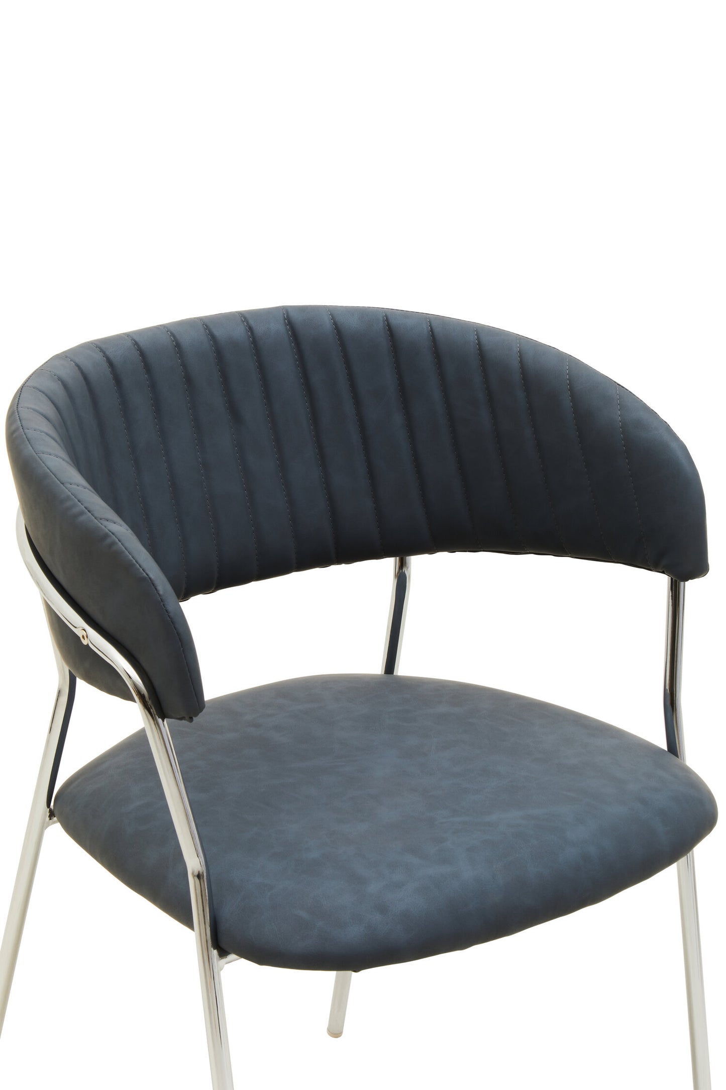 Lorena Dark Grey Leather Effect Curved Dining Chair