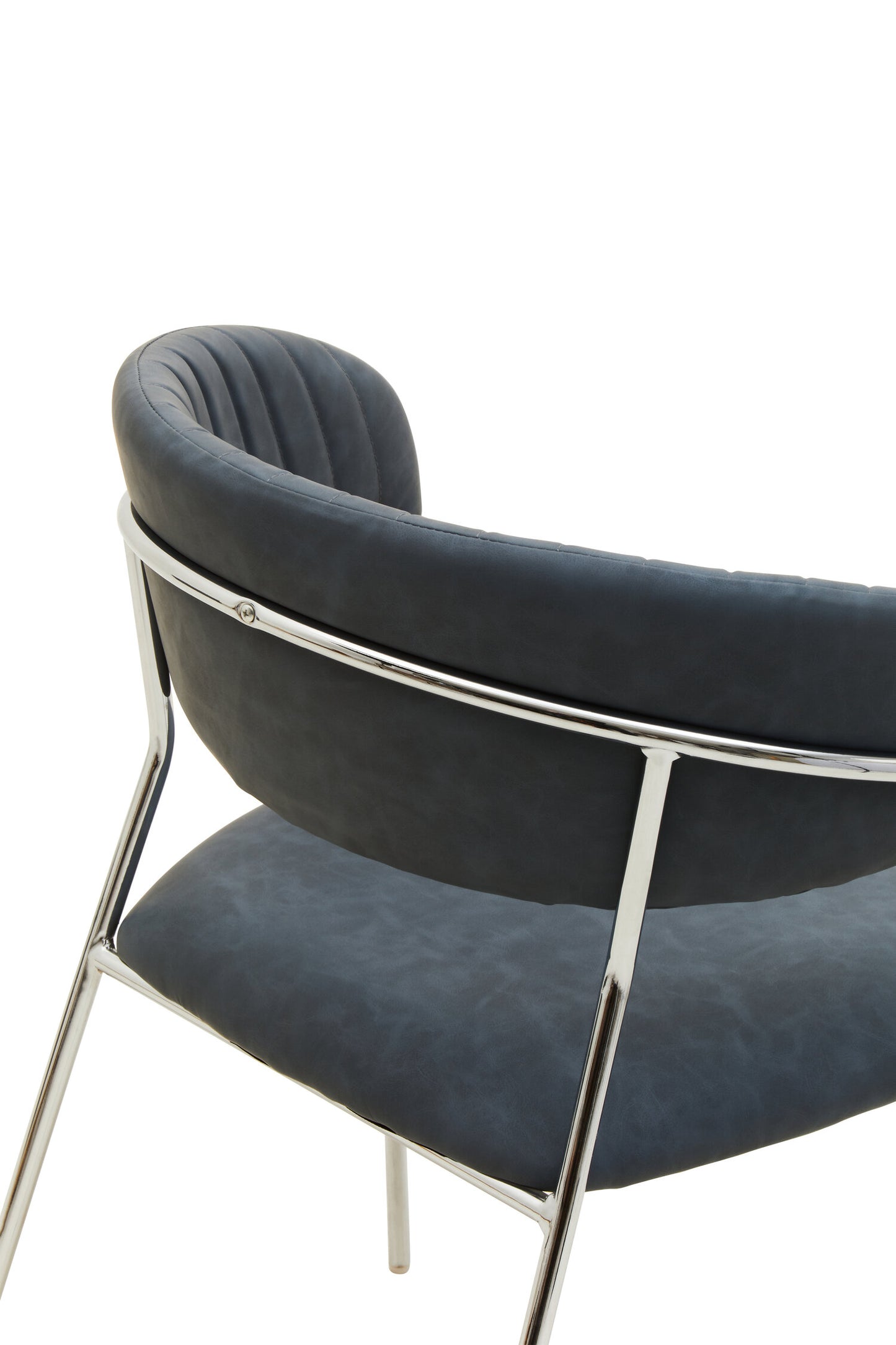 Lorena Dark Grey Leather Effect Curved Dining Chair