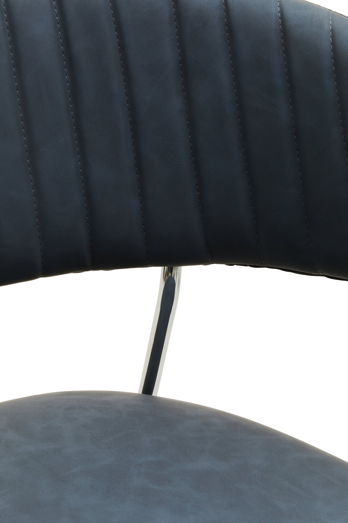 Lorena Dark Grey Leather Effect Curved Dining Chair