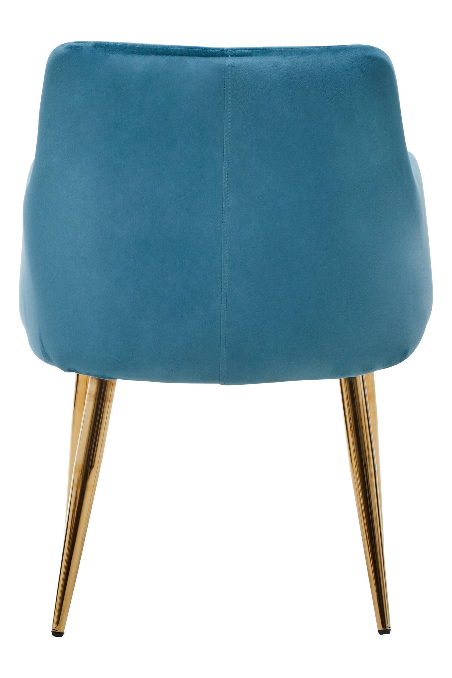 Lorena Light Blue Velvet Quilted Dining Chair with Gold Finish Legs