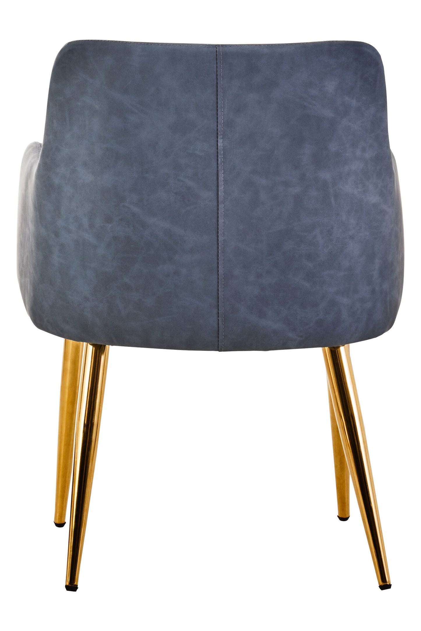 Lorena Dark Grey Leather Effect Quilted Dining Chair with Gold Metal Legs
