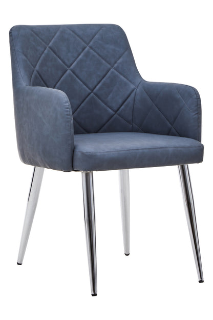 Lorena Dark Grey And Chrome Dining Chair