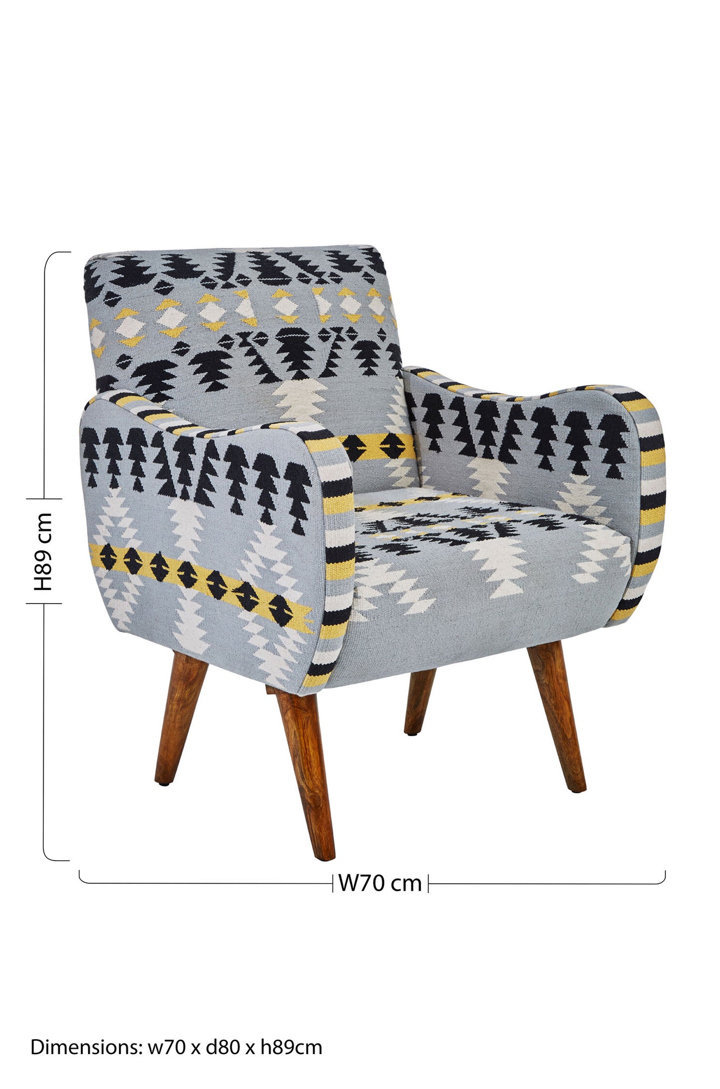 Azteca Kilim Mango Wood Armchair