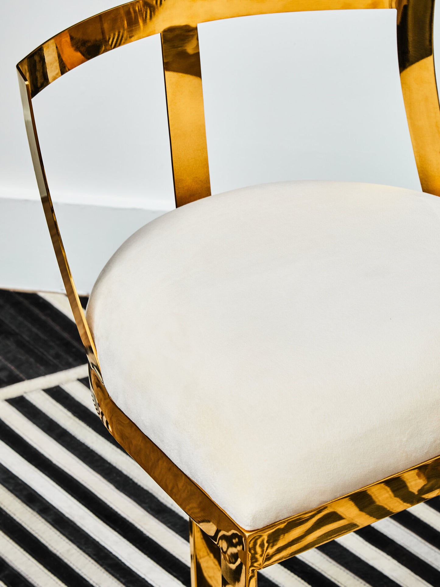 Dahlia Ivory Velvet Bar Stool
