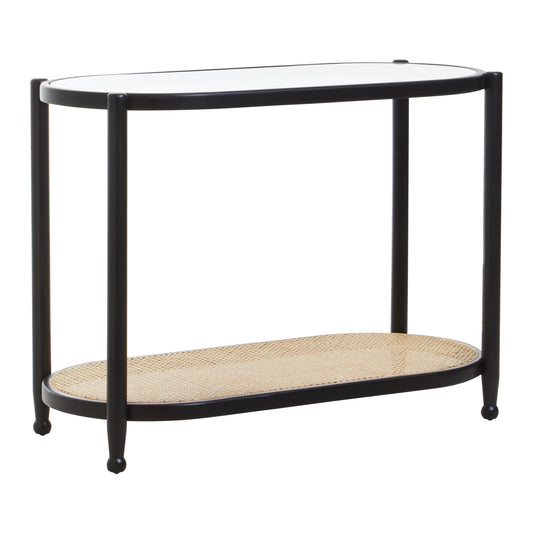 Fiji Rattan and Glass 2 Tier Console Table