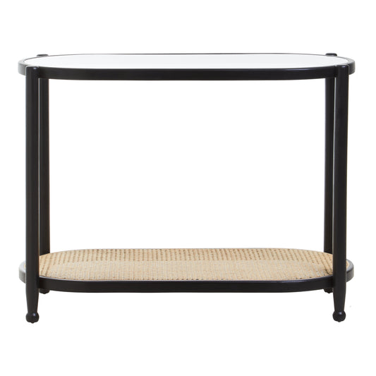 Fiji Rattan and Glass 2 Tier Console Table
