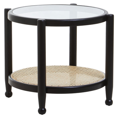 Fiji Rattan and Glass Side Table