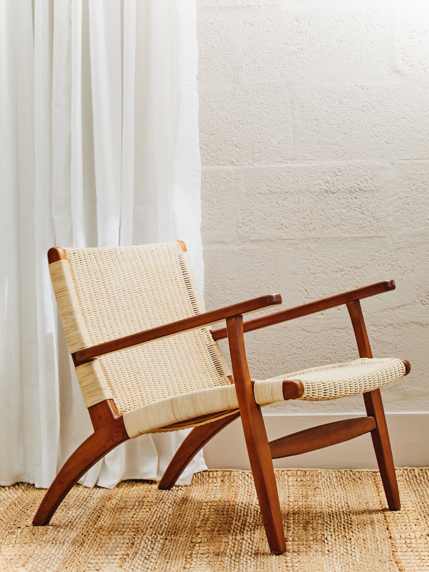 Tropic Woven Armchair In Natural Rattan