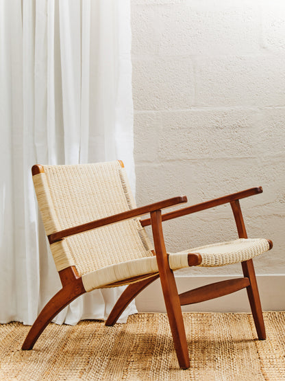 Tropic Woven Armchair In Natural Rattan