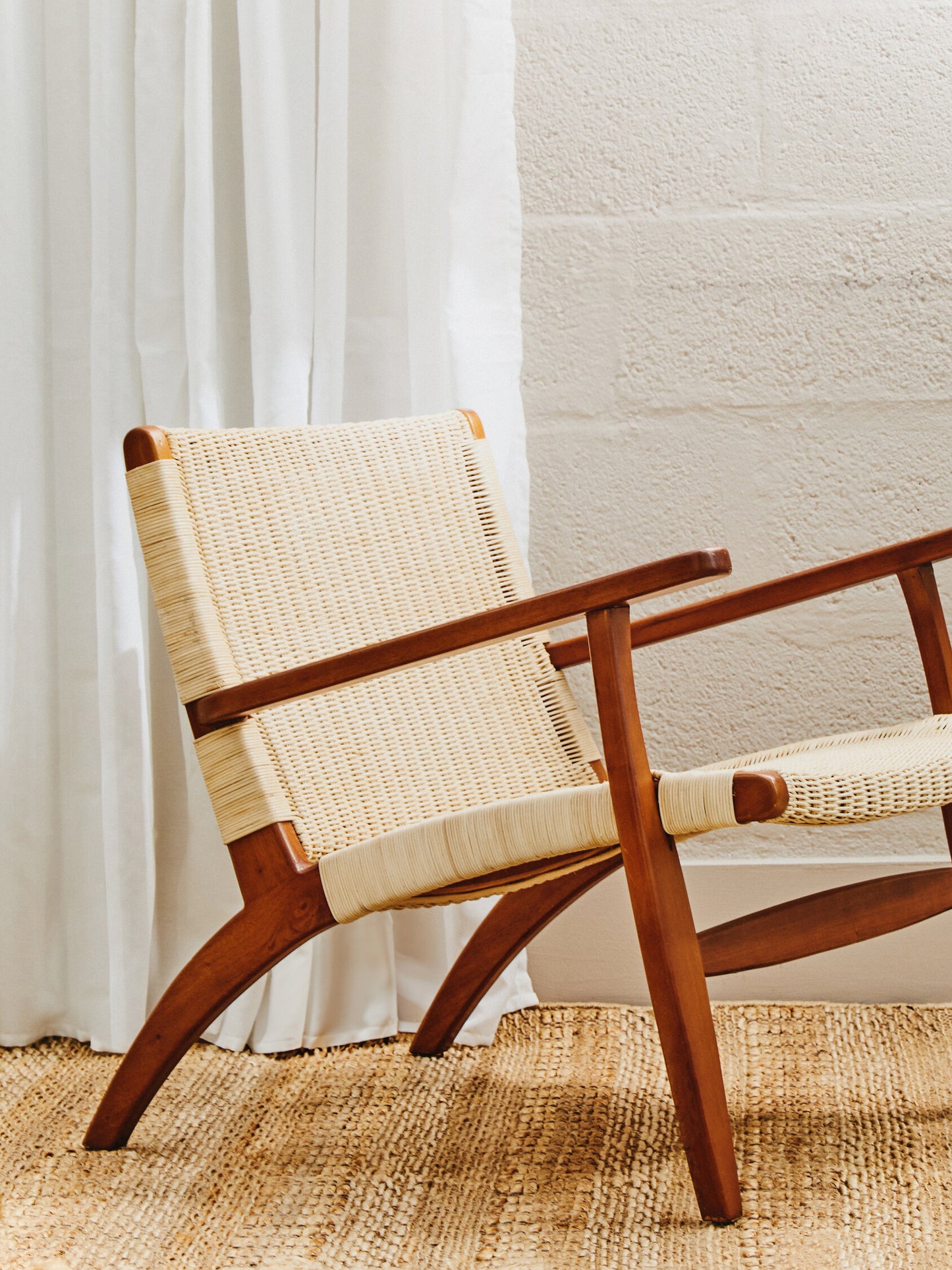 Tropic Woven Armchair In Natural Rattan