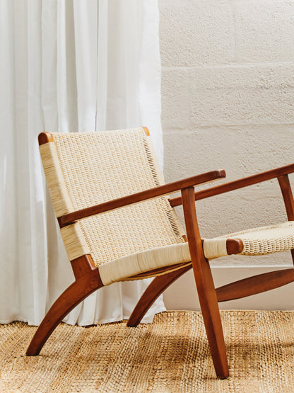 Tropic Woven Armchair In Natural Rattan