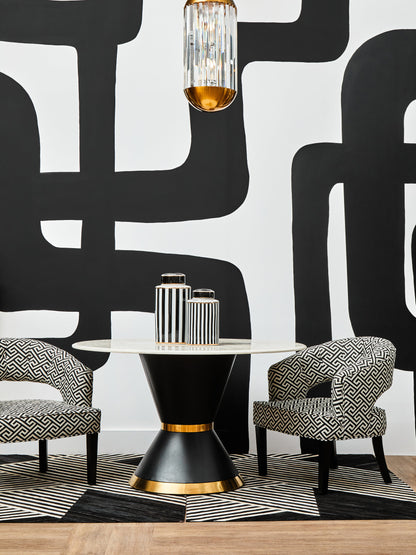 Loxton Greek Key Cutout Lounge Armchair