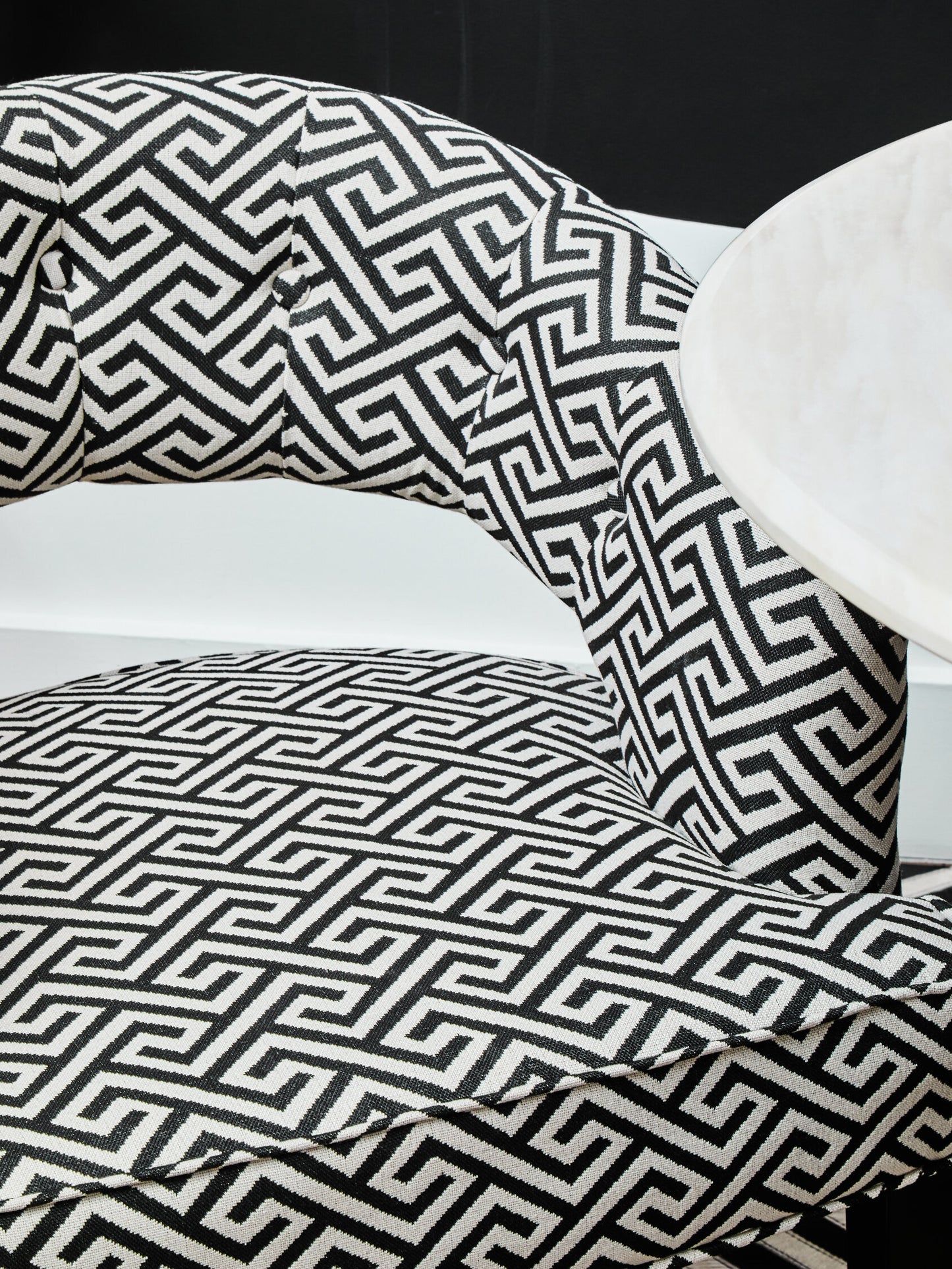 Loxton Greek Key Cutout Lounge Armchair