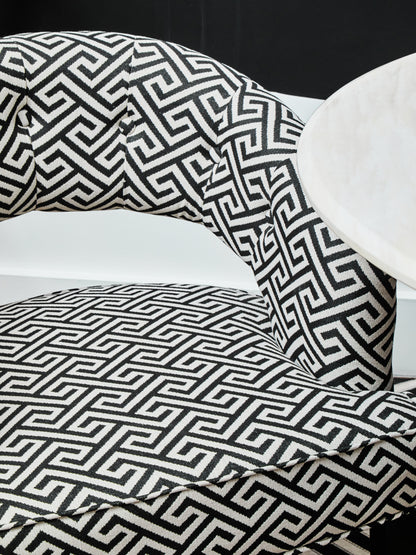 Loxton Greek Key Cutout Lounge Armchair