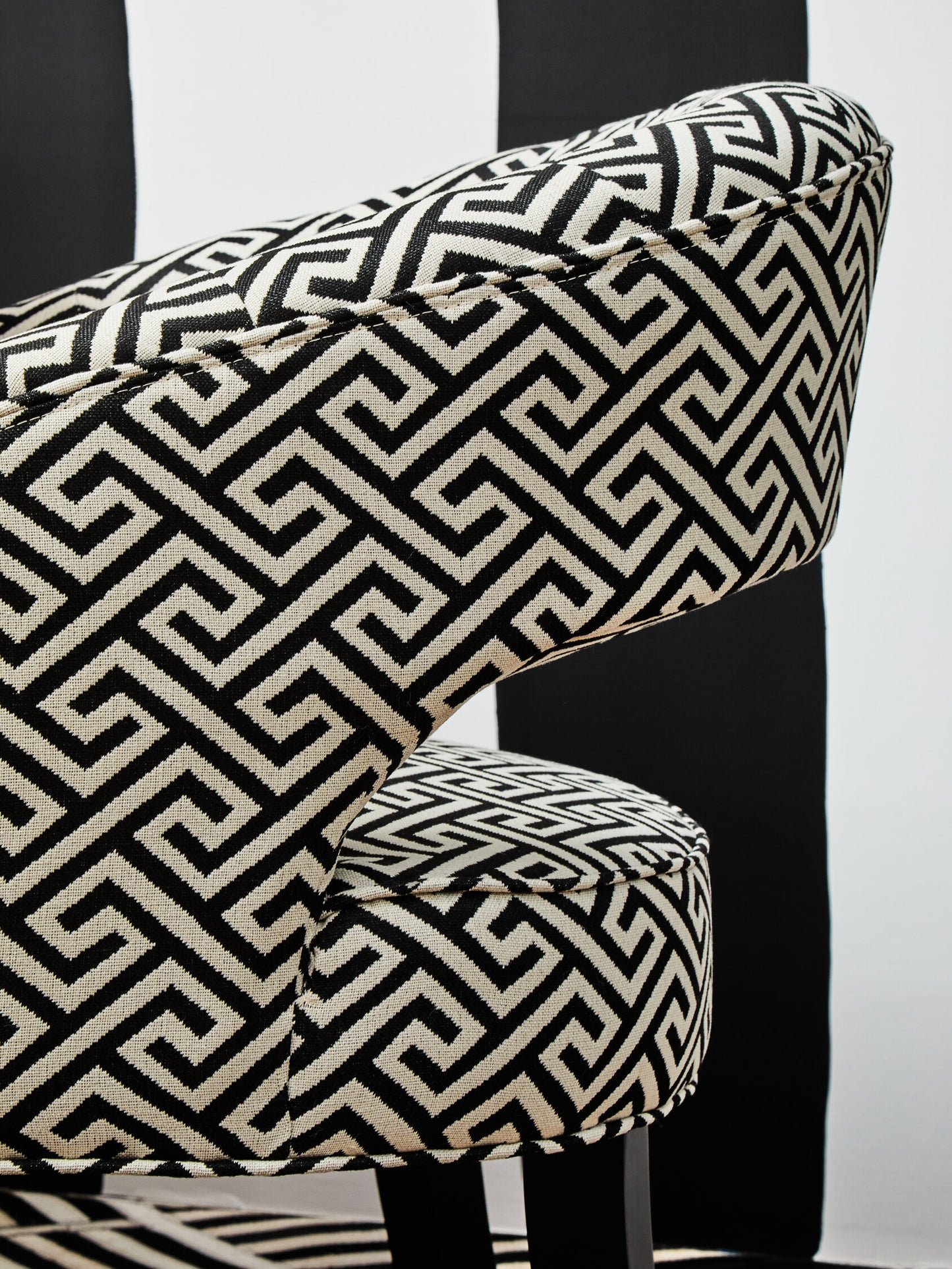 Loxton Greek Key Cutout Lounge Armchair