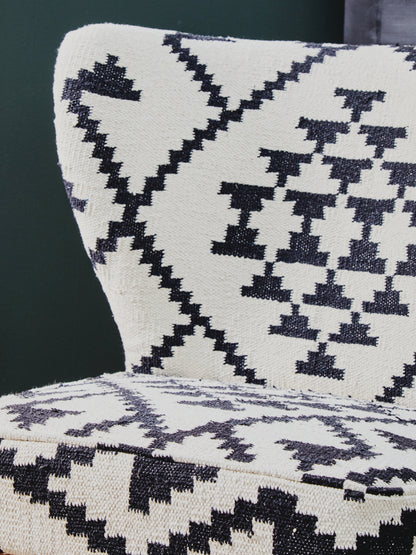 Aztec White and Black Berber Style Mango Wood Occasional Chair