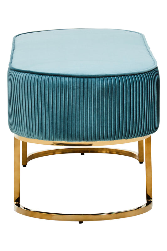 Christie Teal Velvet Luxe Bedroom Bench | Bali & Blue