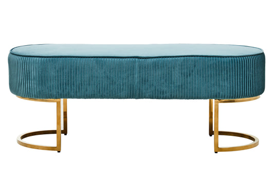 Christie Teal Velvet Luxe Bedroom Bench | Bali & Blue