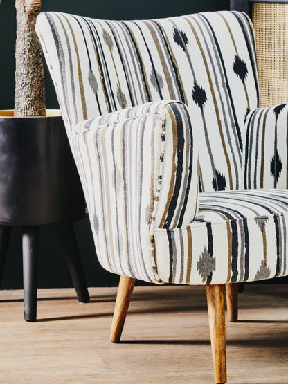Aztec Black and White Flared Armchair