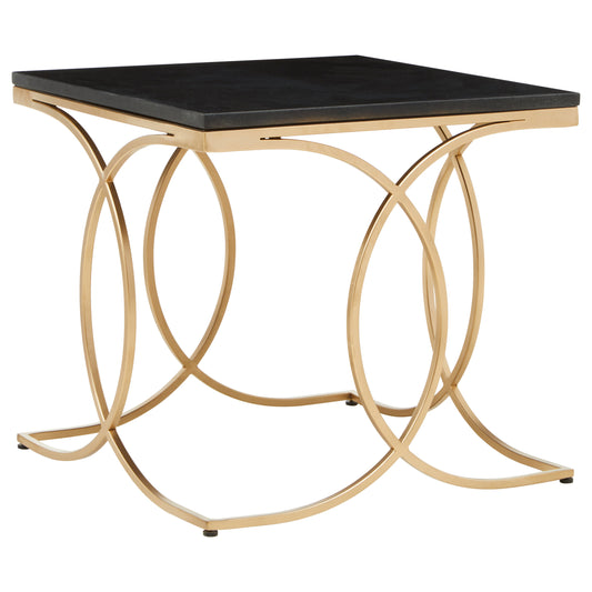 Katerina Black Marble Gold Side Table | Bali & Blue