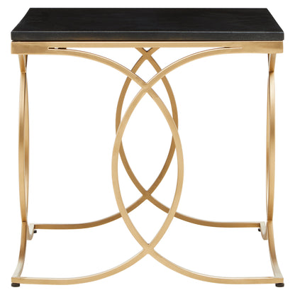 Katerina Black Marble Gold Side Table