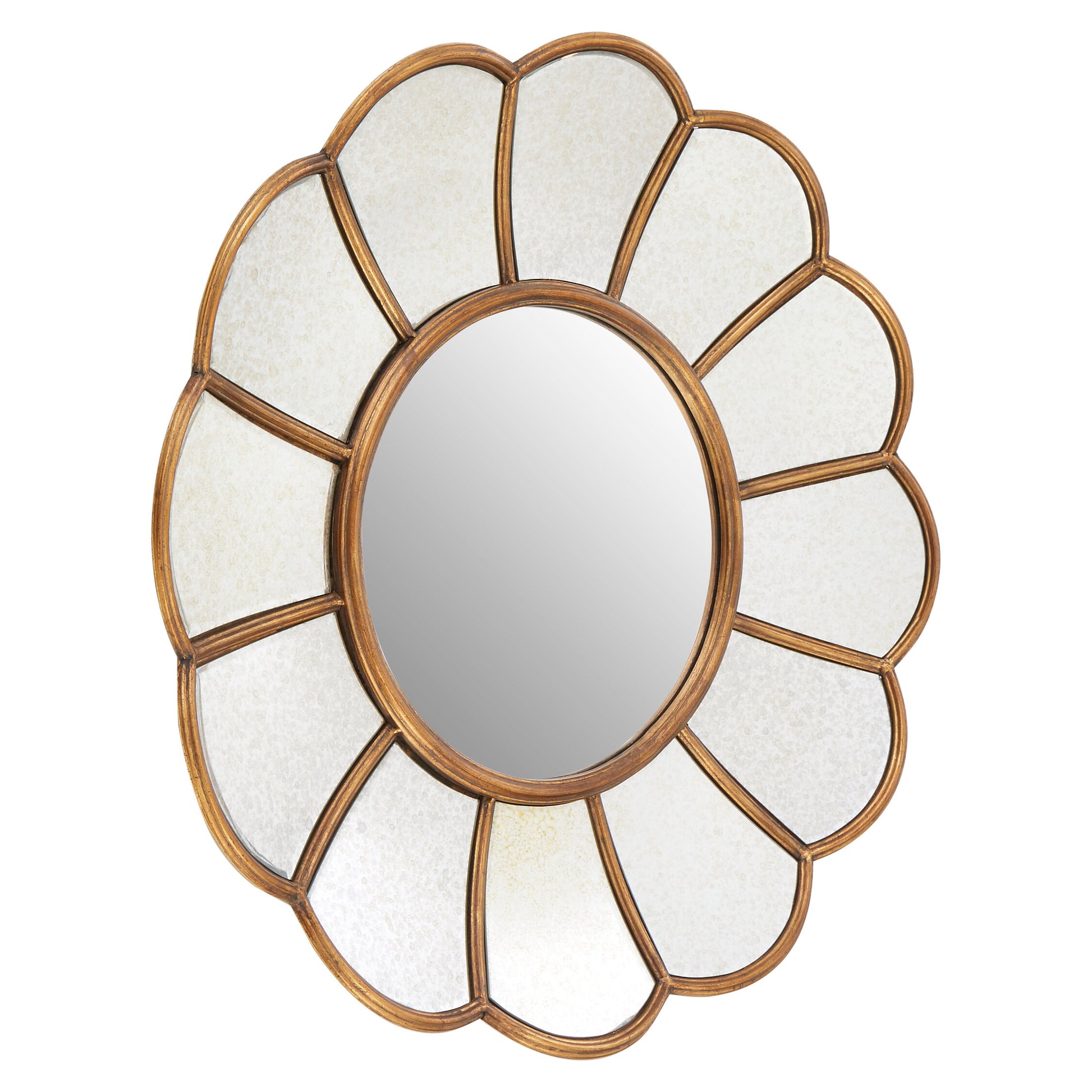 Malia Gold Floral Wall Mirror | Bali & Blue