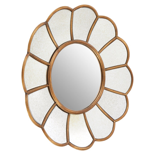Malia Gold Floral Wall Mirror | Bali & Blue