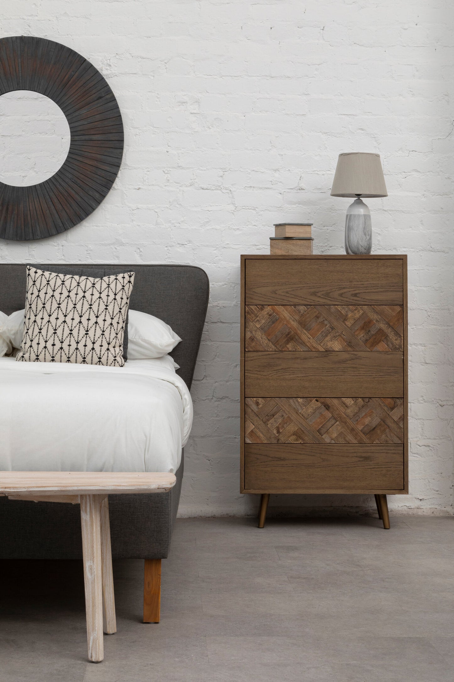 Barn Coastal Antique Wood Effect Wall Mirror