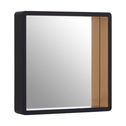 Boston Luxe Medium Black Wall Mirror with Gold Edge | Bali & Blue