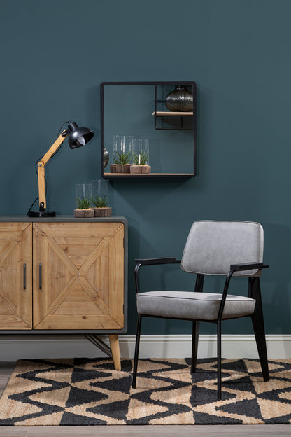 Boston Luxe Medium Black Wall Mirror with Gold Edge