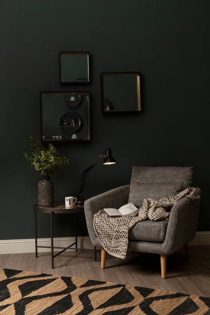 Boston Luxe Medium Black Wall Mirror with Gold Edge