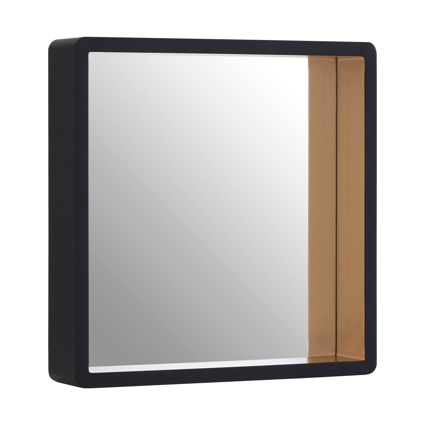 Boston Luxe Large Black Wall Mirror with Gold Edge | Bali & Blue