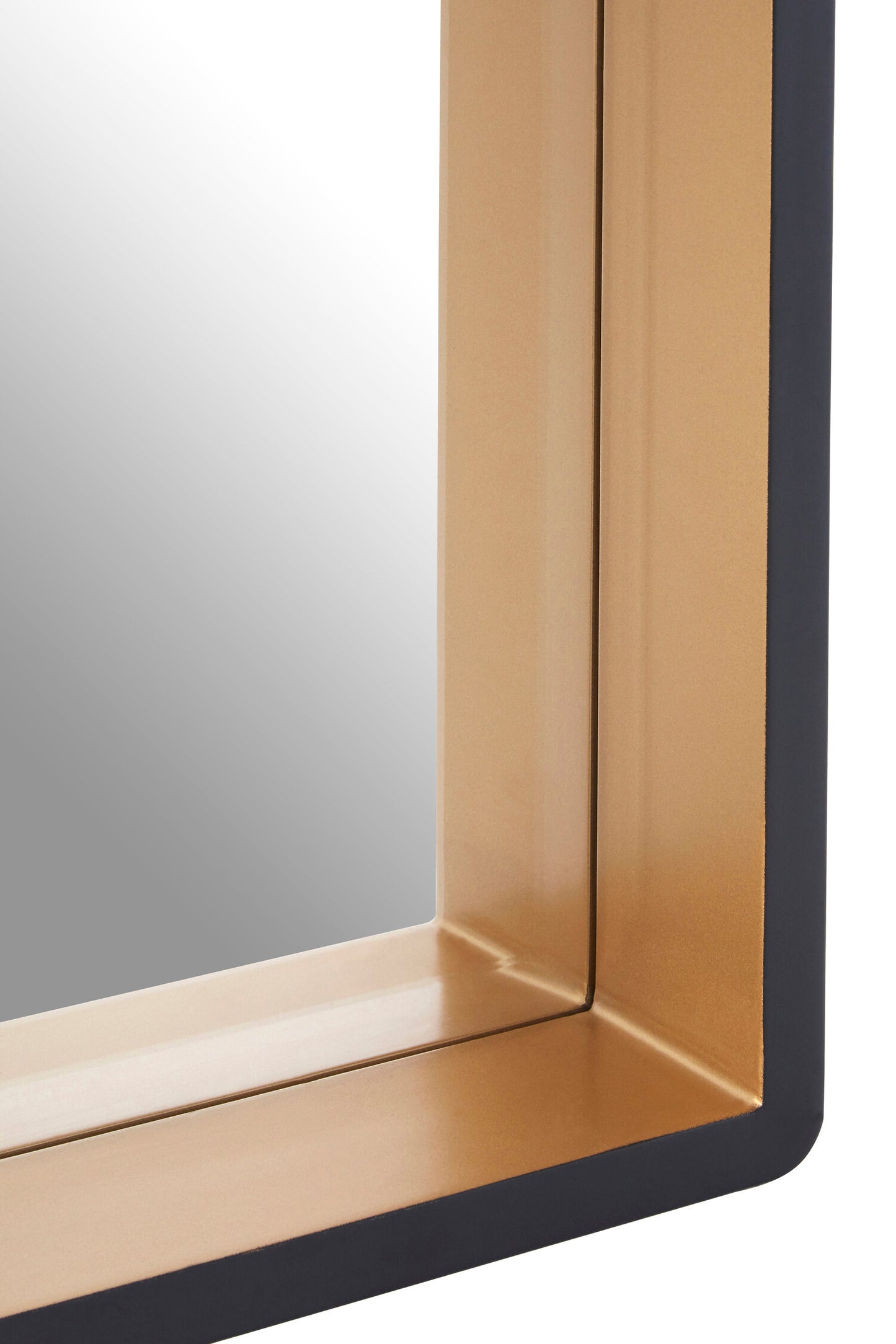 Boston Luxe Large Black Wall Mirror with Gold Edge