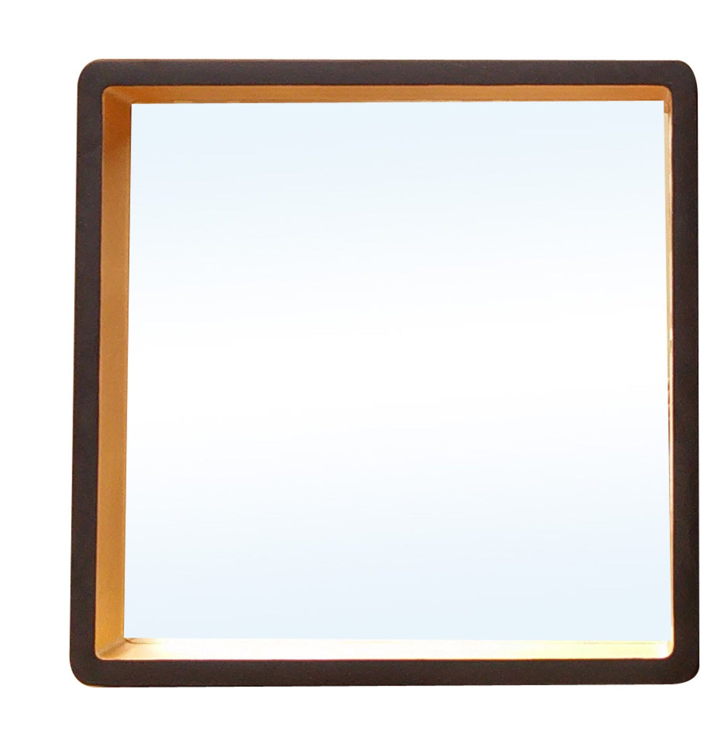 Boston Luxe Large Black Wall Mirror with Gold Edge
